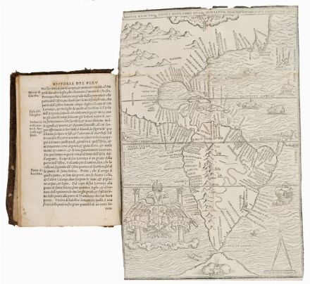  Cieza de Leòn Pedro, Lopez de Gómara Francisco : La prima parte dell'historie del Perù, dove si tratta l'ordine delle provincie, delle città nuove in quel paese edificate & costumi de gli indiani...  - Asta LIBRI, MANOSCRITTI, STAMPE E DISEGNI - Libreria Antiquaria Gonnelli - Casa d'Aste - Gonnelli Casa d'Aste