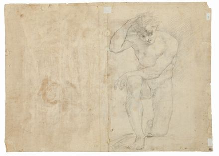  Domenico Pedrini  (1728 - 1800) : Adorazione dei Pastori (recto). Figura maschile (verso).  - Auction BOOKS, MANUSCRIPTS, PRINTS AND DRAWINGS - Libreria Antiquaria Gonnelli - Casa d'Aste - Gonnelli Casa d'Aste