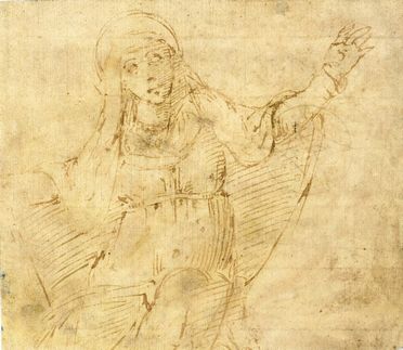 Jacopo Giovanni (di)  (1495 - 1553) [attribuito a] : Figura femminile (recto). Battaglia di cavalieri (verso).  - Auction BOOKS, MANUSCRIPTS, PRINTS AND DRAWINGS - Libreria Antiquaria Gonnelli - Casa d'Aste - Gonnelli Casa d'Aste