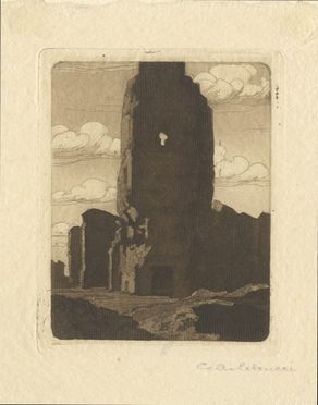  Carlo Alberto Petrucci  (Roma, 1881 - 1963) : Tre vedute delle Terme di Caracalla.  Carlo Casanova  (Crema, 1871 - Quarna Sotto, 1950)  - Asta LIBRI, MANOSCRITTI, STAMPE E DISEGNI - Libreria Antiquaria Gonnelli - Casa d'Aste - Gonnelli Casa d'Aste