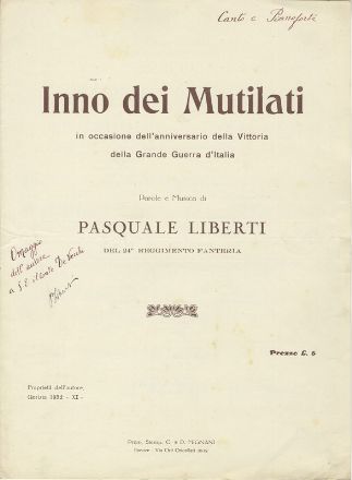 Strenna azzurra italica nel decennale della Leggenda del Piave. Musica, Spartiti - libretti, Fascismo, Musica, Teatro, Spettacolo, Musica, Teatro, Spettacolo, Storia, Diritto e Politica  - Auction BOOKS, MANUSCRIPTS, PRINTS AND DRAWINGS - Libreria Antiquaria Gonnelli - Casa d'Aste - Gonnelli Casa d'Aste