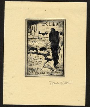  Alberto Martini  (Oderzo, 1876 - Milano, 1954) : Collana artisti d'eccezione. V cartella. 15 ex libris di Alberto Martini.  - Auction BOOKS, MANUSCRIPTS, PRINTS AND DRAWINGS - Libreria Antiquaria Gonnelli - Casa d'Aste - Gonnelli Casa d'Aste
