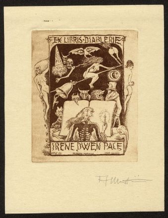  Alberto Martini  (Oderzo, 1876 - Milano, 1954) : Collana artisti d'eccezione. V cartella. 15 ex libris di Alberto Martini.  - Auction BOOKS, MANUSCRIPTS, PRINTS AND DRAWINGS - Libreria Antiquaria Gonnelli - Casa d'Aste - Gonnelli Casa d'Aste