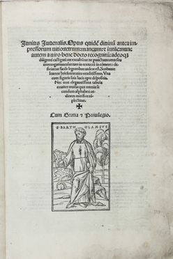  Iuvenalis Decimus Iunius : Opus quidem divinum antea impressorum vitio...  - Asta Manoscritti, Libri, Autografi, Stampe & Disegni - Libreria Antiquaria Gonnelli - Casa d'Aste - Gonnelli Casa d'Aste