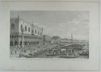 Veduta della colonna di S. Marco lungo la Riva degli Schiavoni. Tav. 25. (da Canaletto).