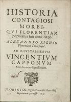 Historia contagiosi morbi, qui Florentiam populatus fuit anno 1630.