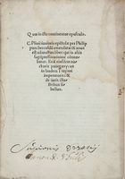 Quae in isto continentur opusculo [...]. Epistolae per Philippum beroaldum emendatae [...]. Etiam eiusdem auctoris panegaerycus in laudem Trayani imperatoris...