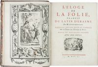 L'eloge de la folie, traduit du latin d'Erasme par M. Gueudeville...