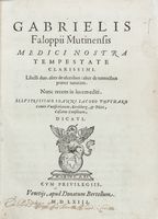 Libelli duo. alter de ulceribus: alter de tumoribus praeter naturam. Nunc recens in lucem editi. Illustrissimo Ioanni Iacobo Phucharo...