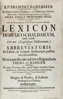 Lexicon Hebraico-Chaldaicum, una cum Capitibus Dictionum...