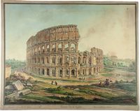Veduta del Colosseo. Veduta dell'interno del Colosseo.