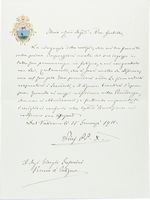 Lettera autografa firmata inviata al Vescovo di Foligno.