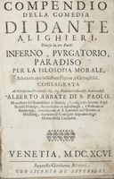 Compendio della Comedia [...] divisa in tre parti, Inferno, Purgatorio, Paradiso per la filosofia morale.