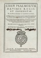 Liber psalmorum davis regis, et prophetae ex arabico idiomate in Latinum translatus.