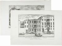 4 vedute di Venezia: Palazzo Malipiero. Palazzo Battaglia. Palazzo Grimani a' S. Polo. Palazzo Contarini a S. Samuele.