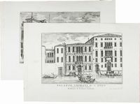 4 vedute di Venezia: Palazzo Malipiero. Palazzo Battaglia. Palazzo Grimani a' S. Polo. Palazzo Contarini a S. Samuele.