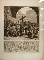 Eraclio si spoglia delle pompose vesti, e porta la riconquistata Croce al proprio tempio / Siroe costretto a rendere la S. Croce, i prigionieri, ed i vasi tolti in Gerusalemme.