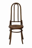 6  sedie in legno incurvato di gusto 'Thonet' con schienale alto.