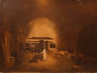Karl Wilhelm Diefenbach che dipinge nella Certosa di Capri.