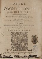 Opere [...] divise in cinque parti; Aritmetica, Geometria, Cosmografia e Oriuoli, tradotte da Cosimo Bartoli...
