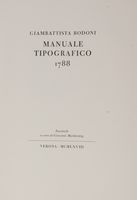 Manuale tipografico 1788. Facsimile a cura di Giovanni Mardersteig.