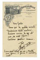 Lettera autografa firmata inviata a Giulio Ricordi.