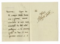 Lettera autografa firmata inviata a Tito Ricordi.
