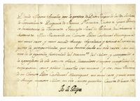 2 documenti, uno manoscritto e l'altro a stampa con indicazioni manoscritte, firmati con timbro 'Yo el Rey' e 'Io la Reijna'.