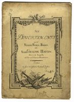 Sei / Divertimenti / per il / Violino Viola e Basso. / Dal / Sigre Giuseppe Haydn, / Maestro di Cappella / del Sereniss: Principe Estorhazy. &c.