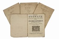 Sonate / A tr, due Violini, e Violone,  Tiorba col Basso per / l'Organo. / Di Arcangelo / Corelli / Da Fusignano, detto il Bolognese. Opera Prima. / Nuovamente Ristampata.