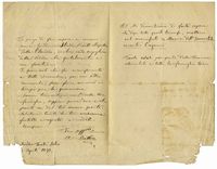 Lettera autografa firmata inviata al compositore Antonio Cagnoni.