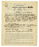 Contratto per la concessione a Modena dello spartito di Rigoletto di Giuseppe Verdi.