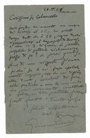 Lettera autografa firmata inviata al colonnello Conti.