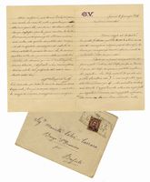 Lettera autografa firmata inviata a Marietta Calvi-Carrara.