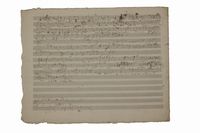 Schizzo musicale autografo da [Roberto Devereux]. Aria di Elisabetta 'Quel sangue versato dal cielo s'innalza'.