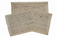 Schizzo musicale autografo 'Per Coro del I Finale Illinesi / Adagio Finale / Duetto / Ultima cadenza cabaletta [...]'.