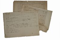 Abbozzi musicali autografi, probabilmente per romanze per canto e pianoforte.