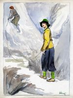 Coppia di alpinisti. Illustrazione.