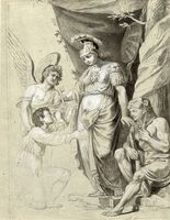 Scena mitologica con Minerva ed Ercole.