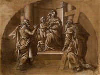 La Vergine ed il Bambino in trono con San Pietro e San Giovanni Battista (studio per lunetta).