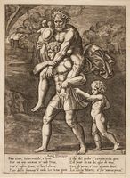Enea fugge da Troia con Anchise sulle spalle ed Ascanio.