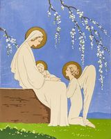 Madonna col bambino e un angelo.