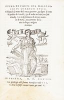 Opera de l'arte del malscalcio [...] nellaquale (sic!) si tratta delle razze, governo, e segni di tutte le qualit de Cavalli...