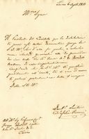 Lettera autografa firmata inviata a Giuseppe Bertoldi, Ispettore delle R. Scuole di Torino.
