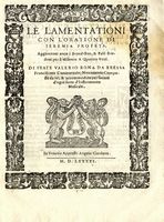 Canto (Tenore, Basso) / Le Lamentationi / con l'oratione di / Ieremia Profeta.