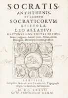 Socrates, Antisthenis et aliorum Socraticorum epistolae. leo Allatius hactenus non editas primus graec vulgavit; Latin vertit...