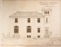 Lotto di 2 progetti architettonici liberty per Villino M.se P. Gerini.