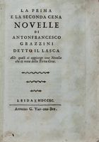 La Prima e la Seconda Cena novelle [...] alle quali si aggiunge una Novella che ci resta della Terza Cena.