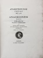 Anakreontos Teiou Mele Anacreontis Teii Odaria praefixo commentario...