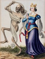 Lotto composto di 4 acquerelli con danza della morte.